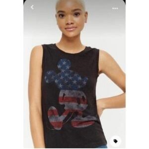Women’s Black Mickey Mouse American Flag Tank Top